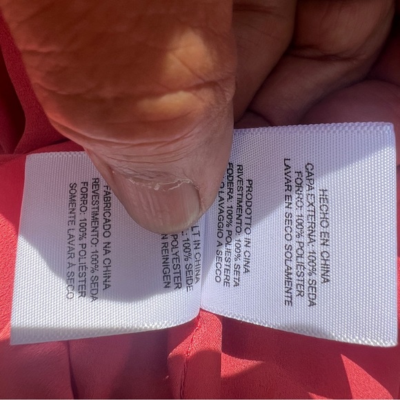 Joie dress color Strawberry, 100% silk - Picture 7 of 11